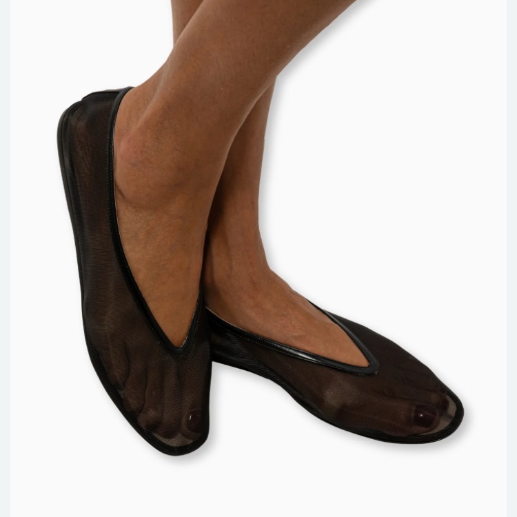 Le Monde Beryl Black Luna Mesh Slippers